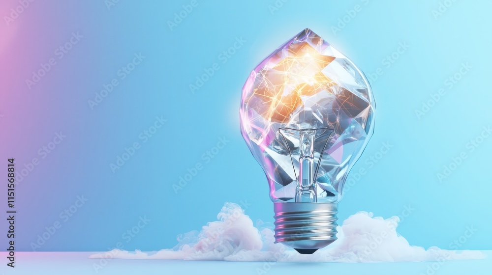Aufkleber creative brainstorming session with colorful light bulb and doodles in playful atmosphere