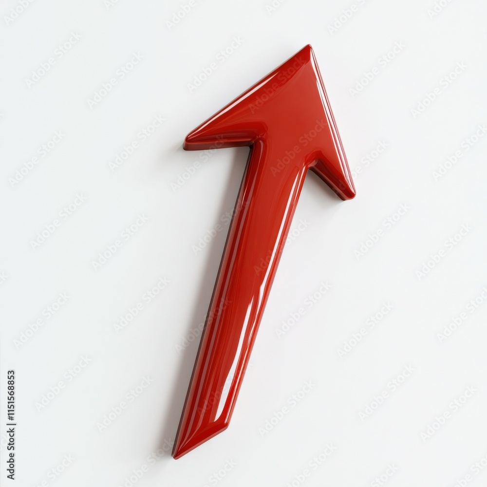 Poster a red arrow pointing up and to the right on a white background