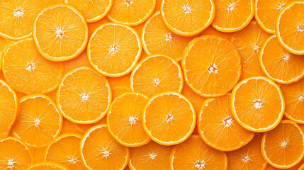 fresh orange slices on orange background