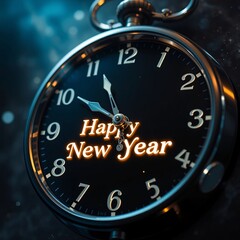 Fototapeta premium Clock with Happy New Year