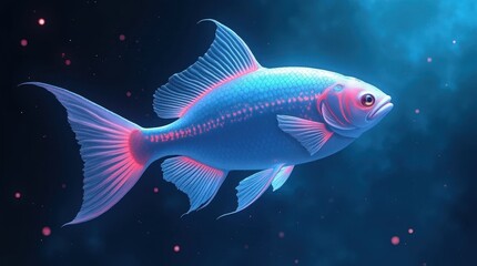 Fototapeta premium Translucent Fish in a Blue Void