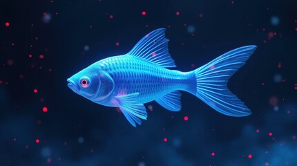 Fototapeta premium Translucent Fish in a Blue Void