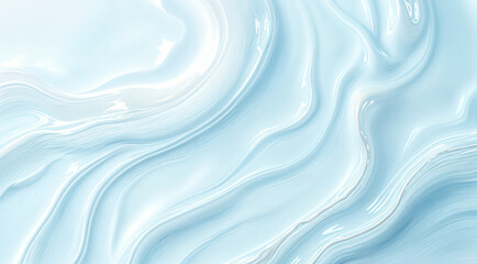 Obraz premium Abstract Light Blue Wavy Background. Fluid Art Texture, 3D Render.