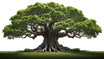 A large ancient tree isolated on white background. Suitable for marketing or business purposes. PNG file