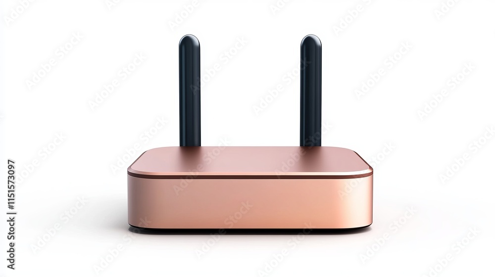 Poster a 3drendered internet wifi router sleek and modern isolated on a clean white background