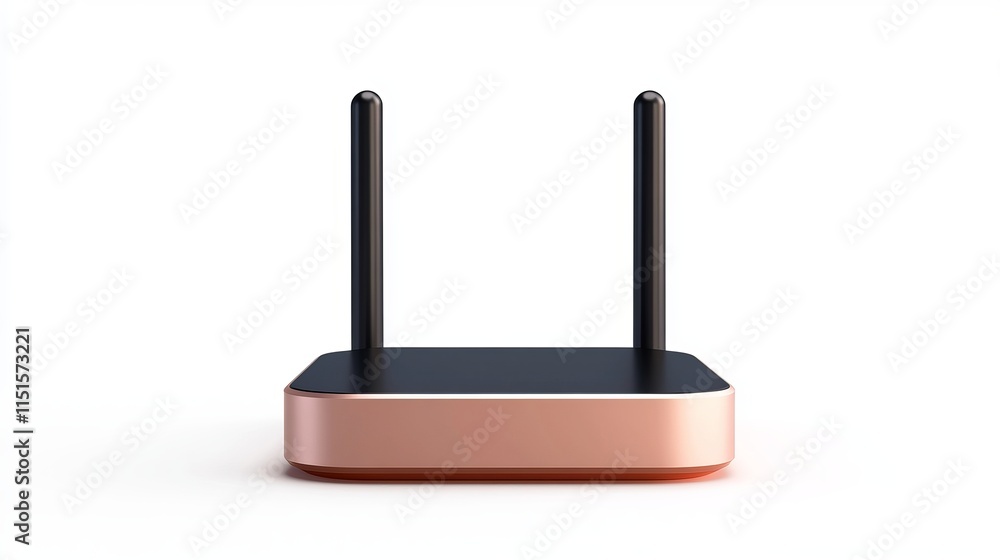 Poster a 3drendered internet wifi router sleek and modern isolated on a clean white background