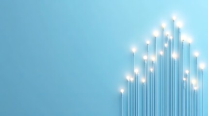 Obraz premium A blue background featuring a stock market candlestick chart pattern representing financial growth and business trends