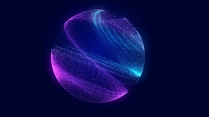 Abstract twisted, cosmic wormhole. Technology background. Data network. 3D rendering.