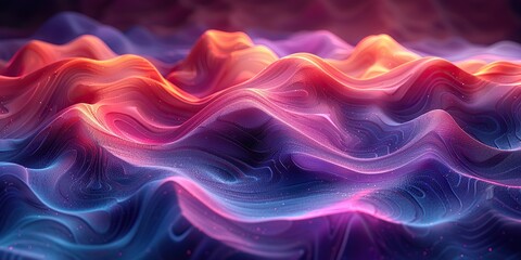 Fototapeta premium Abstract Digital Landscape in Vibrant Hues