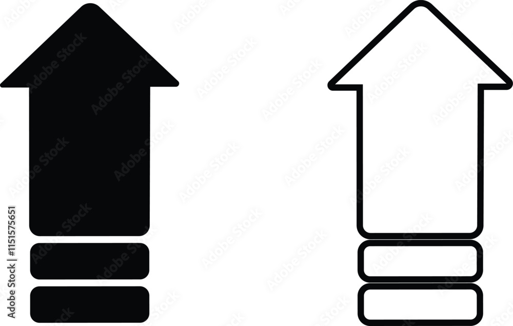Poster upward arrows icons set. scroll illustration signs. animation of arrow bouncing as it slide up. grap