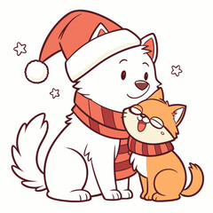 two Cute cat face cartoon