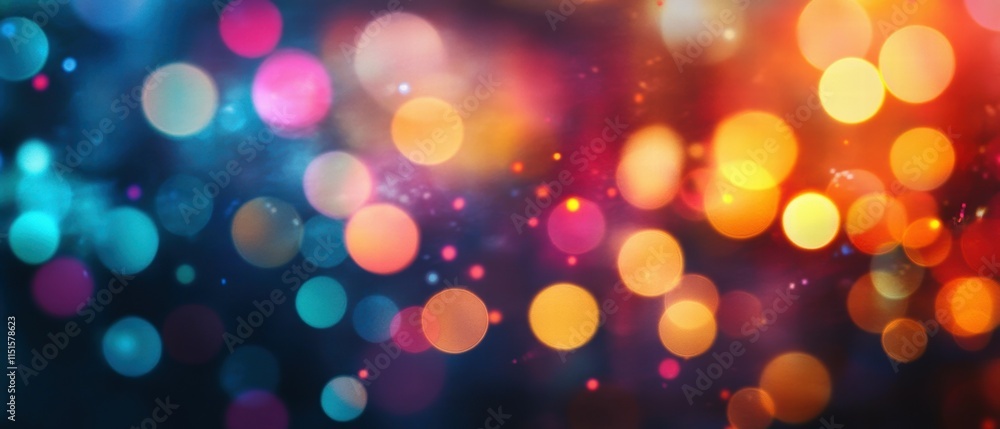 Poster vibrant abstract background with colorful bokeh lights in vivid hues