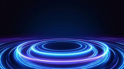 Obraz premium A glowing WiFi symbol with blue neon lines and a smoky background representing futuristic digital wireless technology and free internet zones