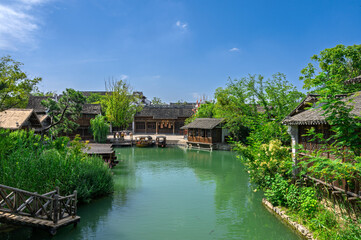 Fototapeta premium traditional house on the river bank