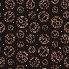 Stylized numbers on textured fabric create unique wrapping paper design
