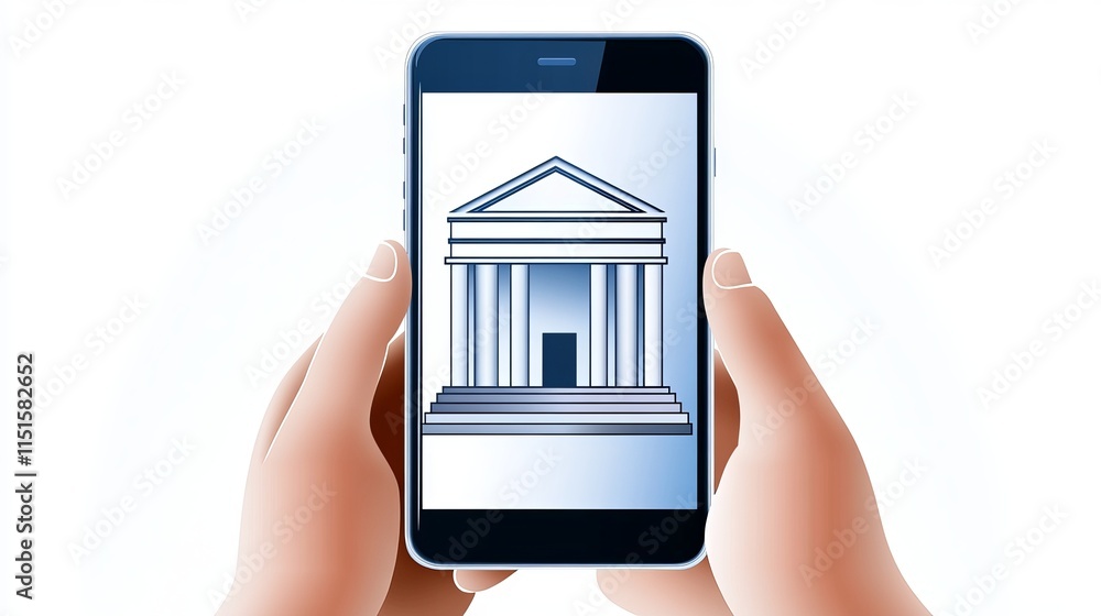 Poster a vector illustration of open banking with a smartphone showing api financial technology and fintech