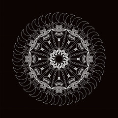 A vector illustration of Lord Vishnu's Sudarshan Chakra depicts the divine weapon of Lord Vishnu