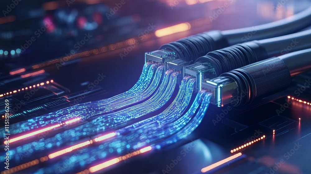 Poster highspeed internet cable illustration emphasizing fast connectivity and fiber optics in modern netwo