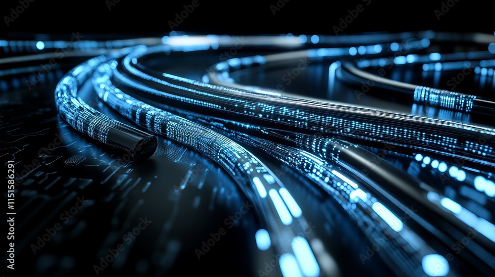 Poster highspeed internet cable illustration emphasizing fast connectivity and fiber optics in modern netwo