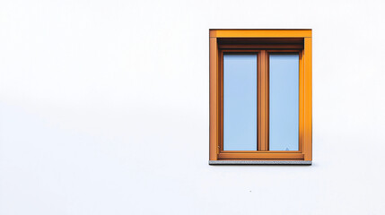 wooden  window on white house facade