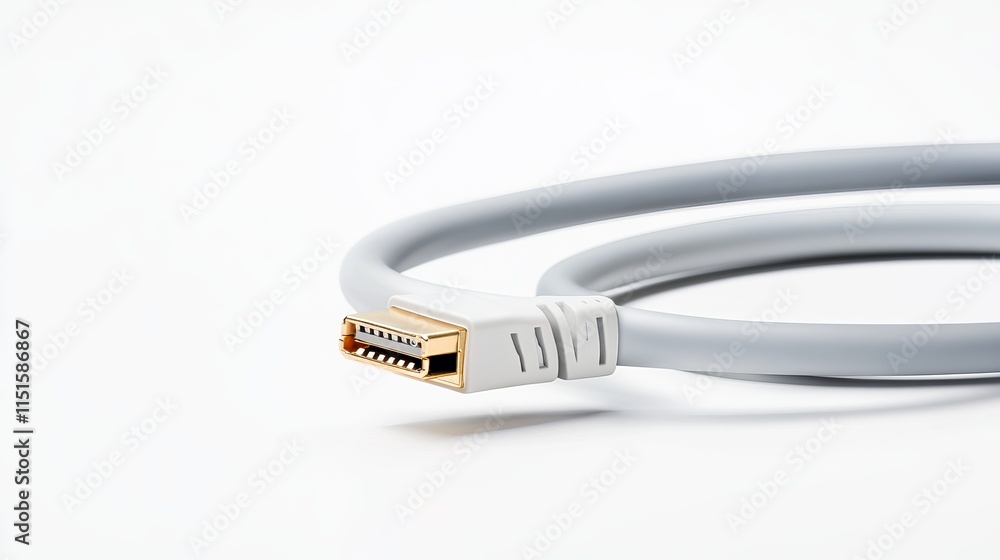 Poster realistic network cable image isolated on a white background perfect for illustrating technical or i