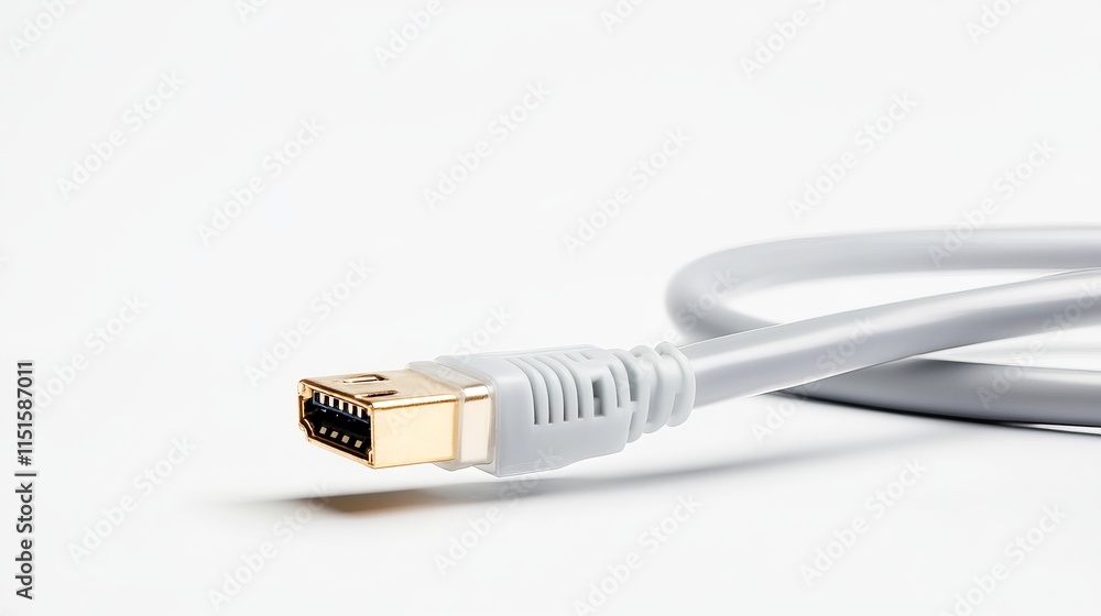 Poster realistic network cable image isolated on a white background perfect for illustrating technical or i