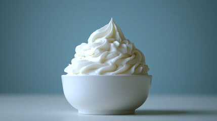 Creamy white dessert in a bowl.