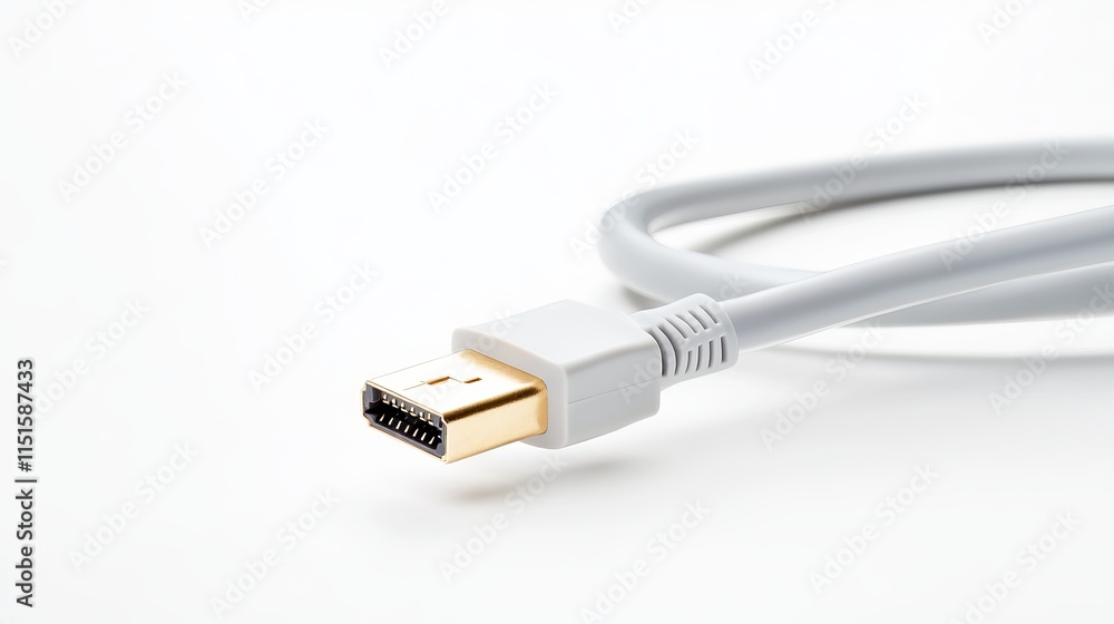 Poster realistic network cable image isolated on a white background perfect for illustrating technical or i