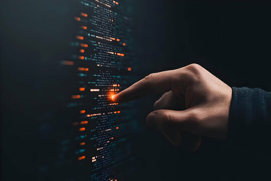 Digital Code Illustration Finger Touching