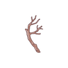 Vector illustration with tree branch on isolated background.