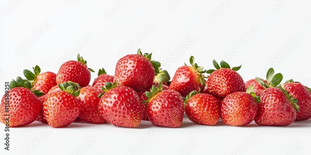 Aufkleber strawberries displayed on a white background, showcasing the vibrant red color and fresh appearance.