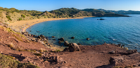 Beach landscape, Cala Cavaller&iacute;a, Minorca Island, Spain