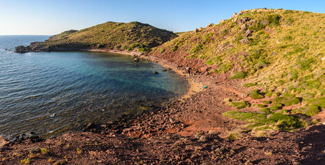Beach landscape, Cala Cavaller&iacute;a, Minorca Island, Spain