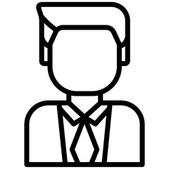 Barber Man Icon, Black And White Outline Icon Symbol