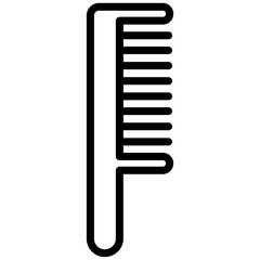 Comb Icon, Black And White Outline Icon Symbol
