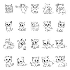 Discover 20 unique and adorable cat illustrations designed for endless colouring fun