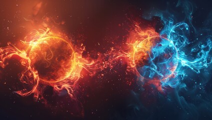 Fiery and Icy Spheres in a Cosmic Dance