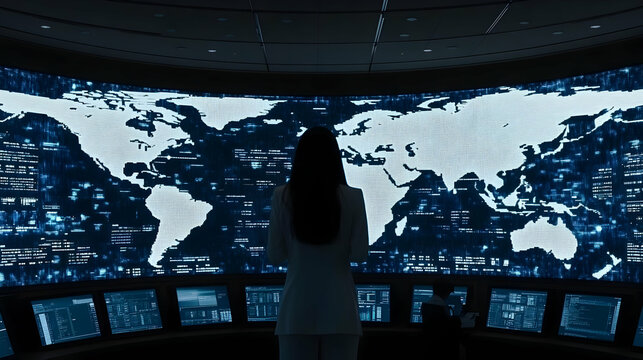 Global Network Visualization Illustration