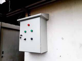 Electrical panel on outdoor wall