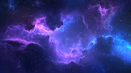 Cosmic Nebula: A Celestial Tapestry of Purple and Blue