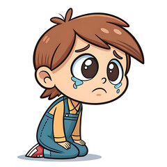 Obraz premium cute cartoon kid without background