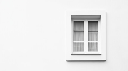 Obraz premium white window on white house facade