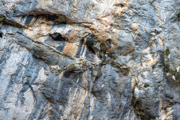 Interior of the large hall of old Karain cave, hidden in Mediterranean region. Confirms human habitation since the early Paleolithic age between 150,000 and 200,000 years ago.Yagca, Antalya, Turkey.