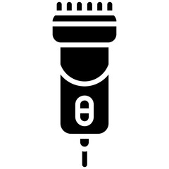 Trimmer Icon, Black And White Glyph Icon Symbol