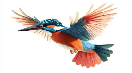 Obraz premium a kingfisher bird in flight with colorful feathers