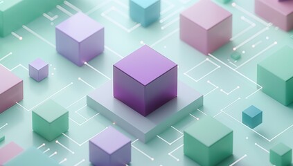 Obraz premium Abstract Geometric Composition with Pastel Colors