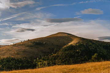 Fototapeta premium Landscape with Sunrise over Cigota Mountain in Zlatibor