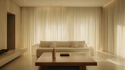 Fototapeta premium Modern Minimalist Living Room Interior Design