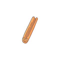 Vector illustration with cinnamon stick on isolated background.