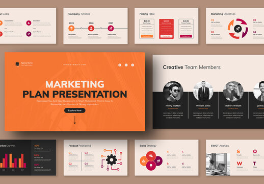 Dynamic Marketing Business Plan Presentation Template